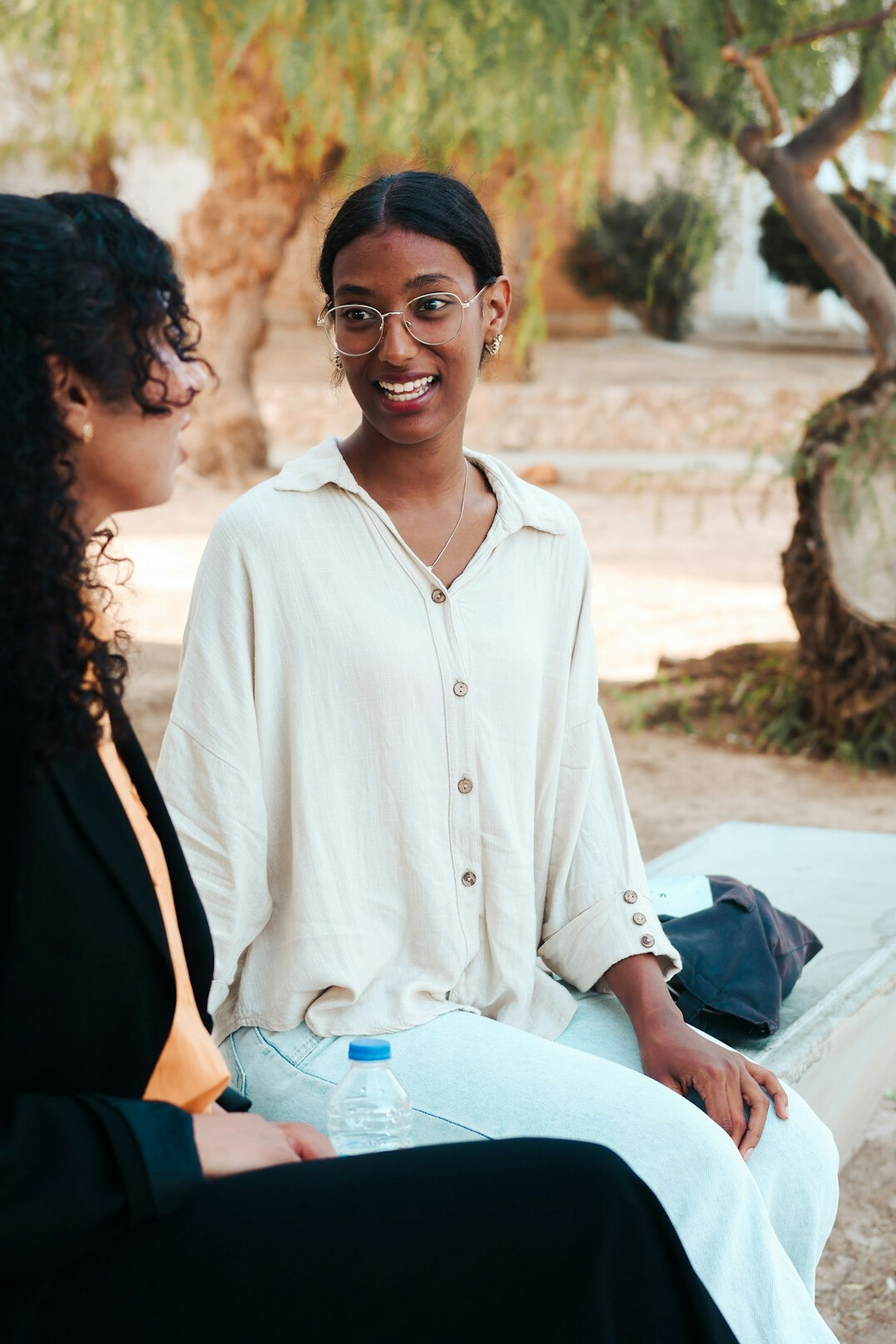 friends chatting outdoors